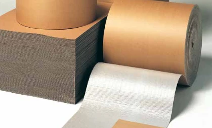 Corrugated cardboard on roll
